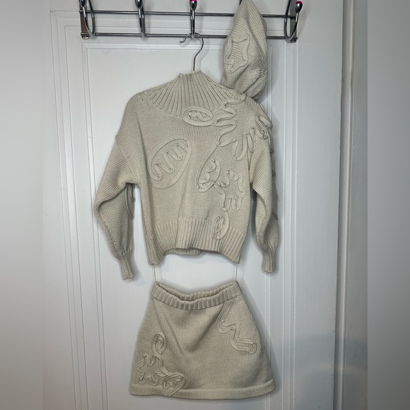 cult gaia Other - Cult Gaia girls Kids Deva Set Cream Cowl Neck Sweater Set NWT
